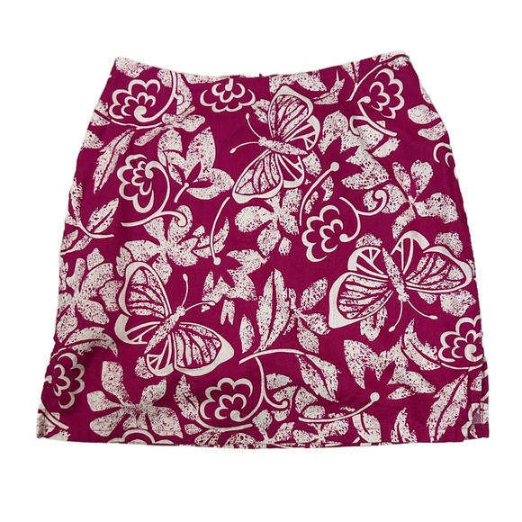 1990s Butterfly Floral Print Short Skirt with Shorts Underneath / size 6 P * - Picture 1 of 4
